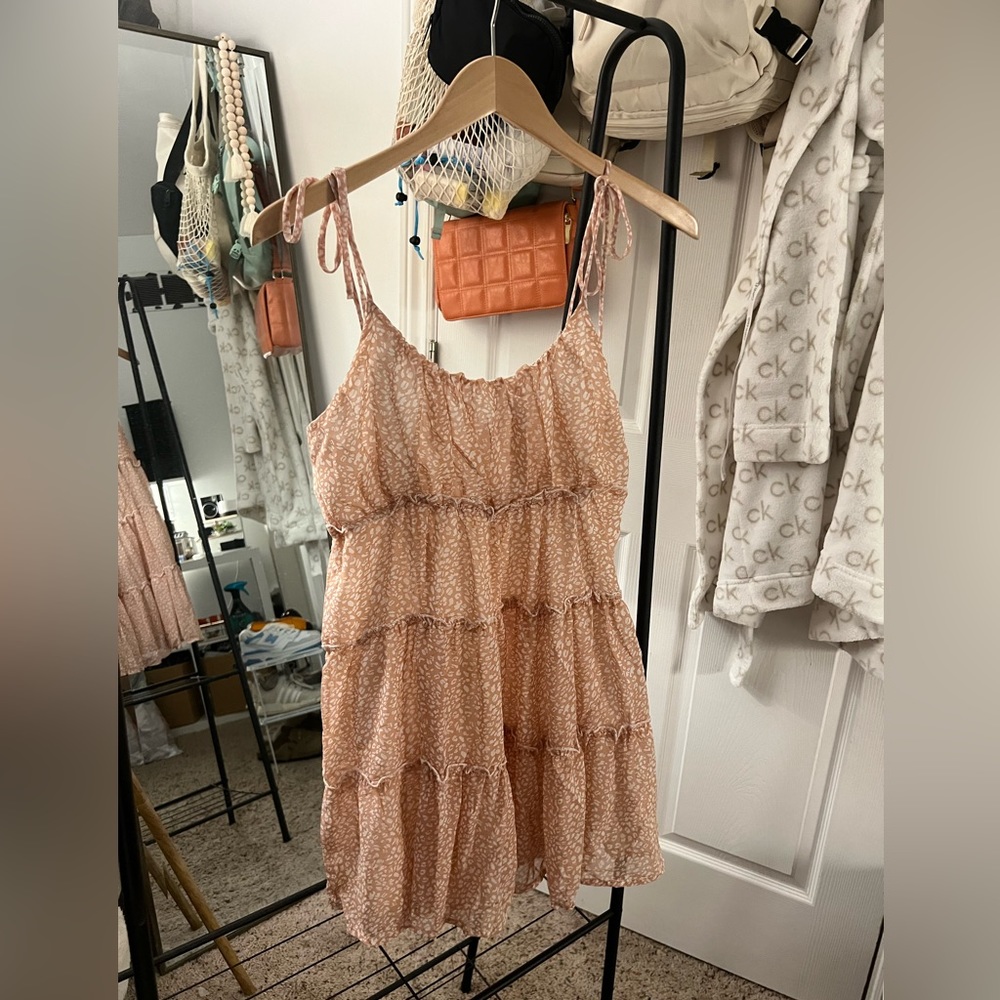 light nude pink tie strap dress